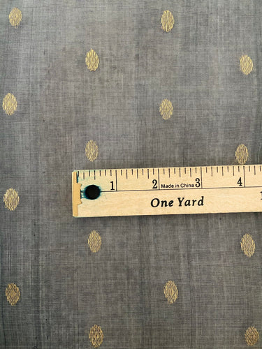 Chanderi Silk Saree | Gray | Handwoven | Silk Mark | Ships from California